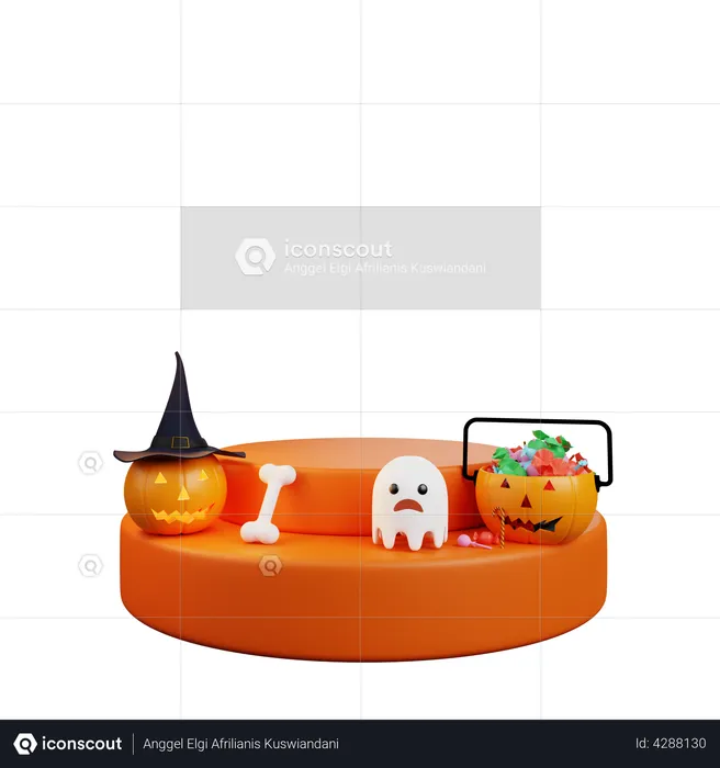 Halloween Advertising Podium  3D Illustration