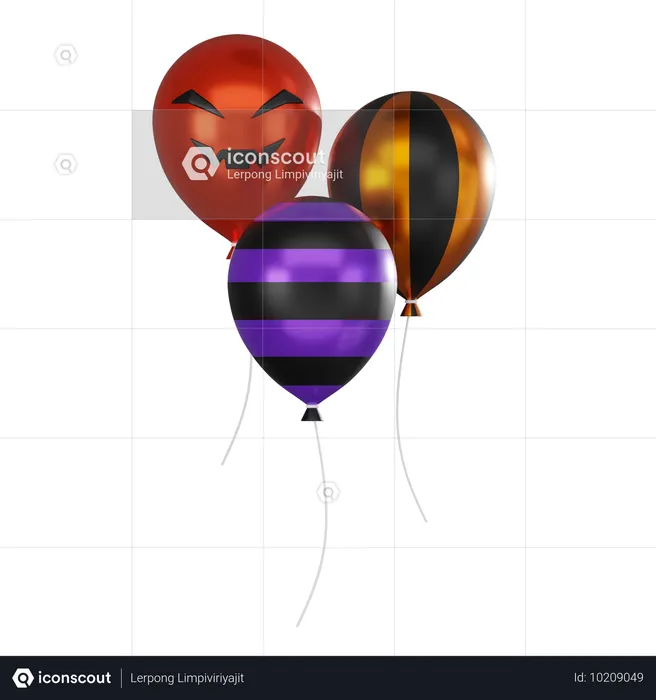 Halloween Balloon  3D Icon