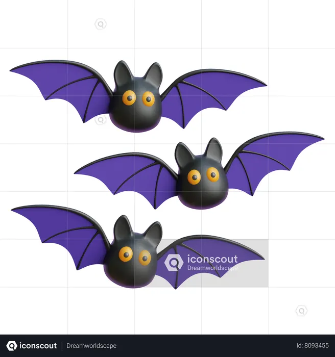 Halloween Bat  3D Icon