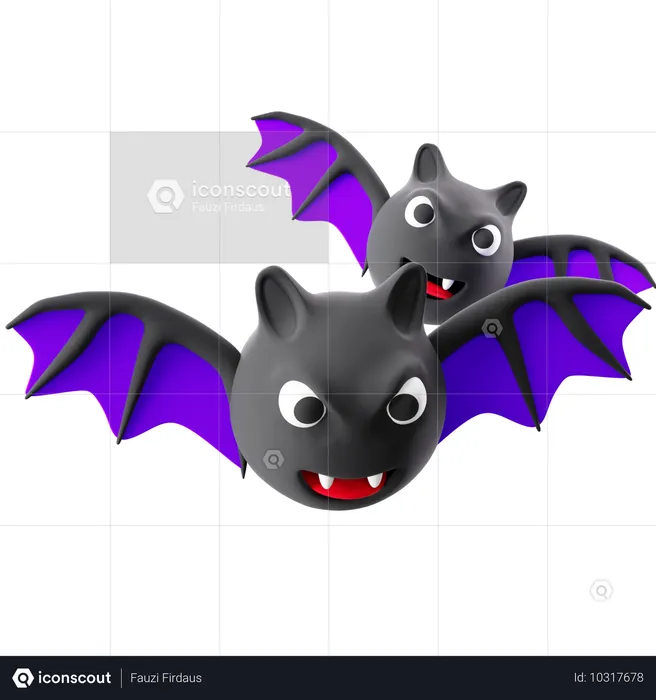 ハロウィンコウモリ  3D Icon