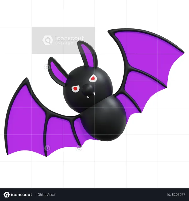 Halloween Bat  3D Icon