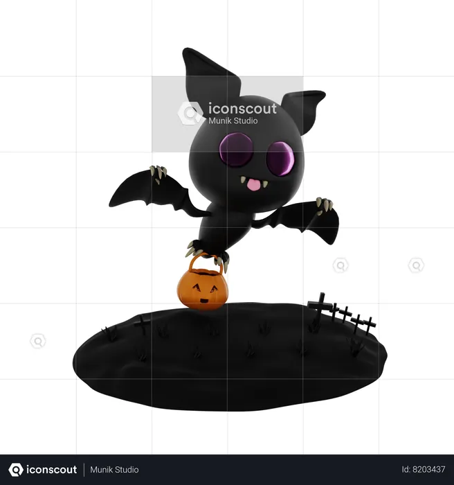 Halloween Bat  3D Icon