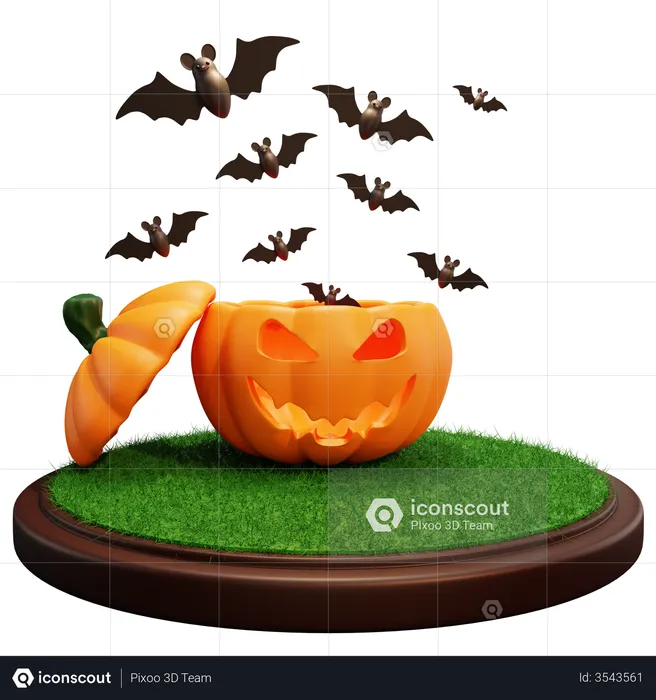 Halloween Bat  3D Illustration