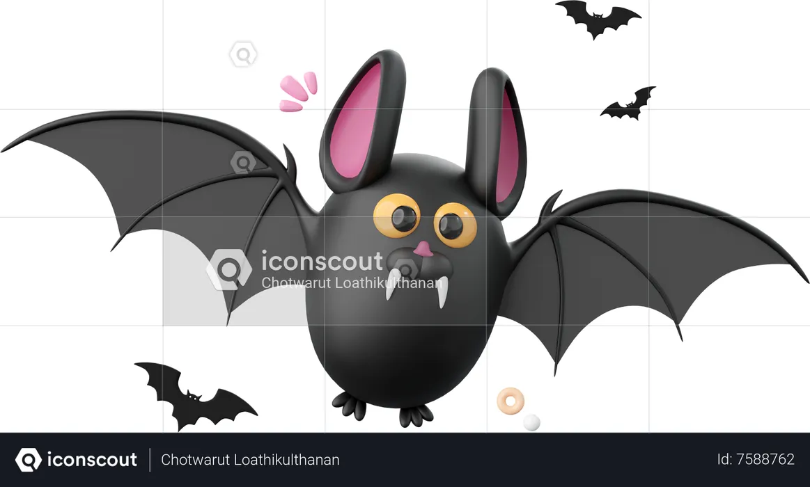 Halloween Bat  3D Icon