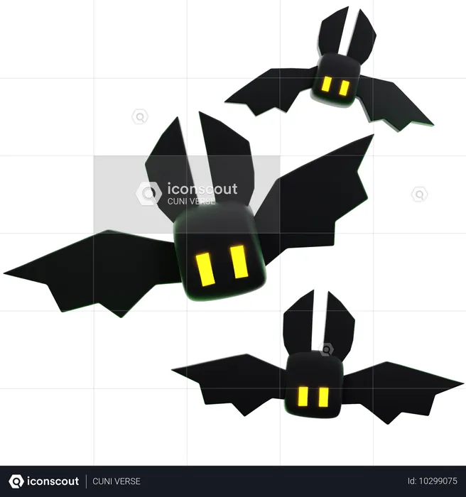 Halloween Bats  3D Icon