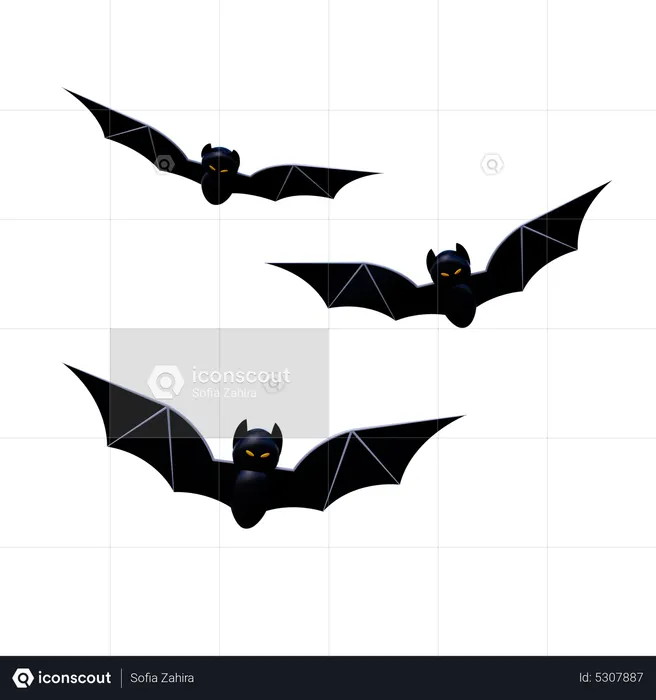 Halloween Bats  3D Icon