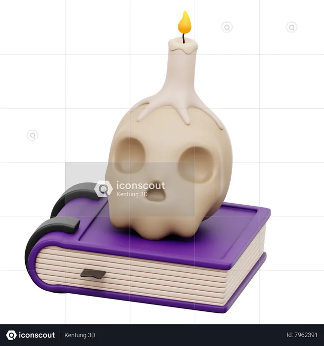 Halloween Book With Candle  3D Icon
