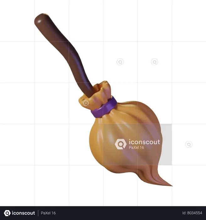 Halloween Broom  3D Icon