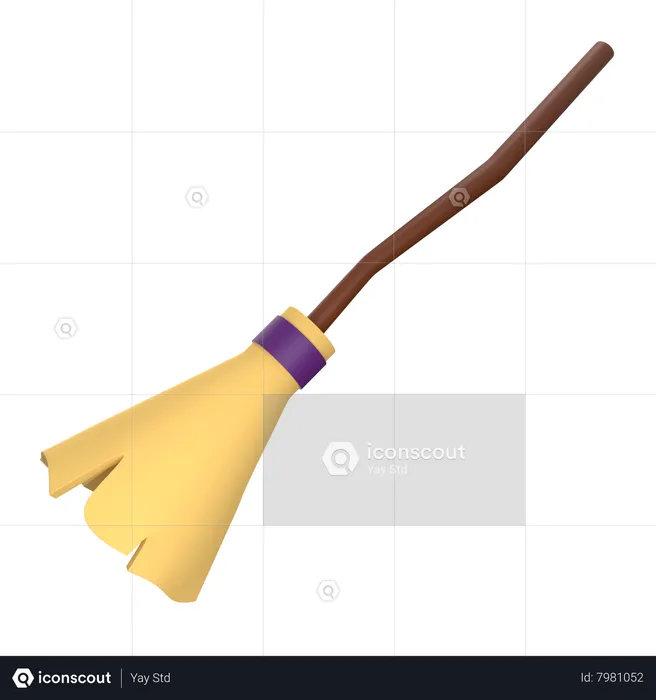 Halloween Broom  3D Icon