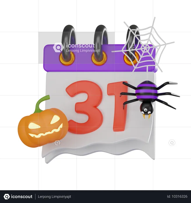 Halloween Calendar  3D Icon