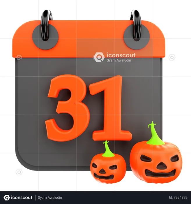 Halloween Calendar  3D Icon
