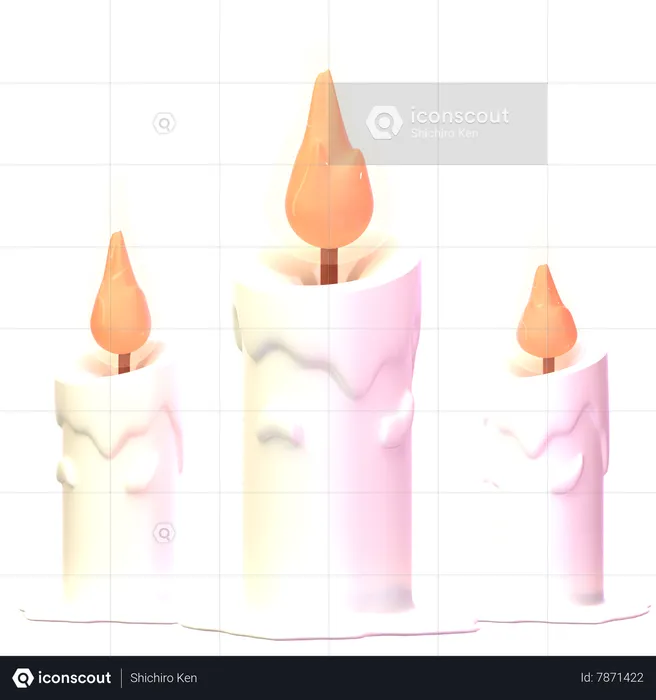 Halloween Candle  3D Icon