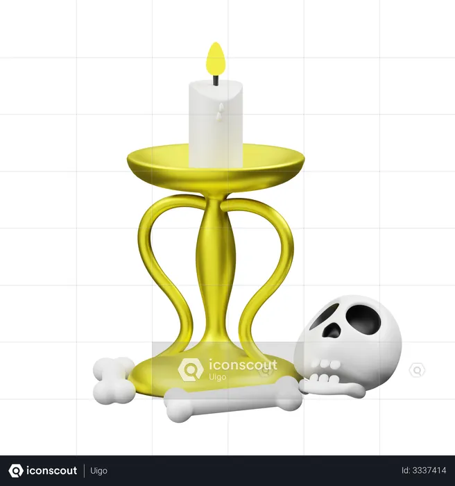 Halloween Candle  3D Illustration