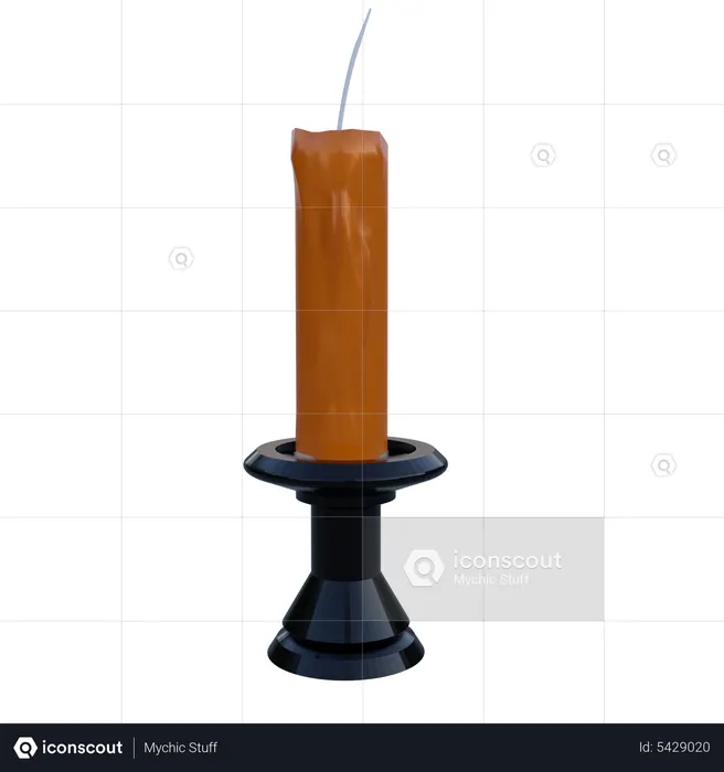 Halloween Candle  3D Icon
