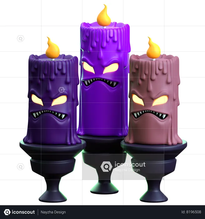 Halloween Candles  3D Icon