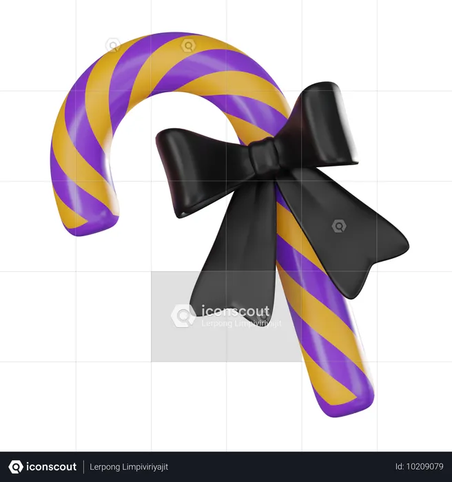 Halloween Candy Crane  3D Icon