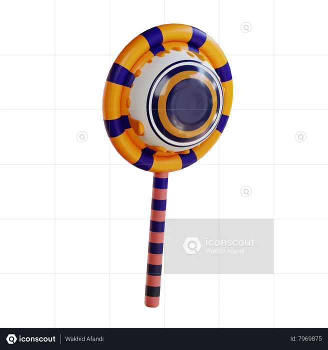 Halloween Candy Stick  3D Icon