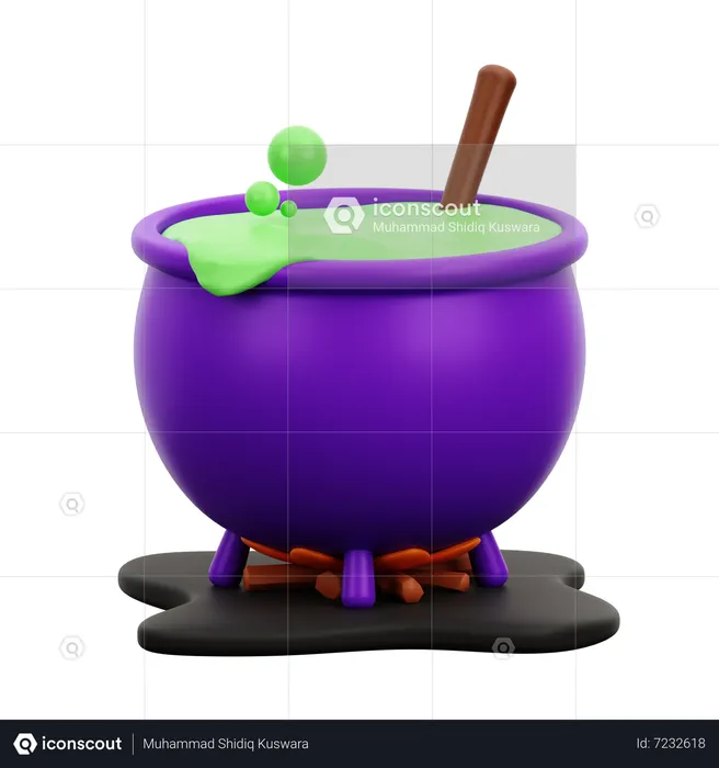 Halloween Cauldron  3D Icon