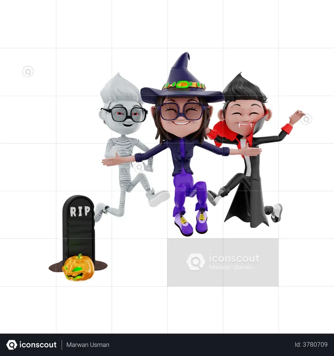 Halloween character posing  3D Illustration