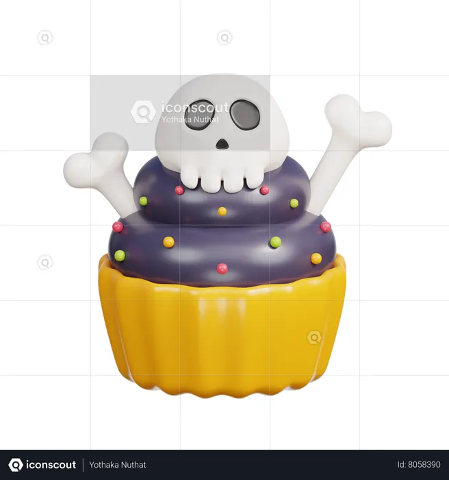 Halloween Cupcake  3D Icon