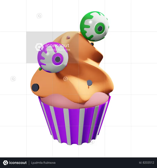 Halloween Cupcake  3D Icon