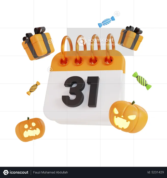 Halloween-Datum  3D Icon