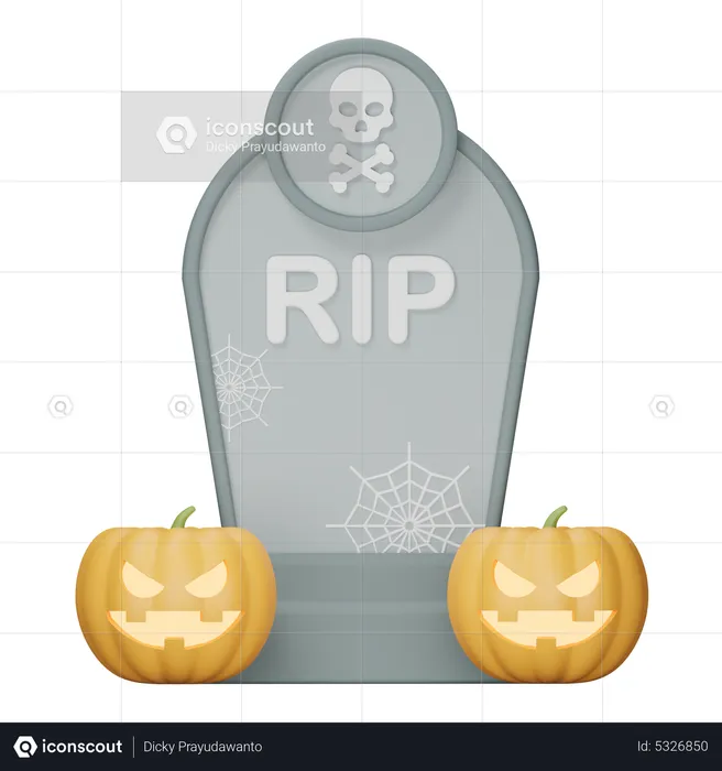 Pierre tombale de déchirure d'Halloween  3D Icon