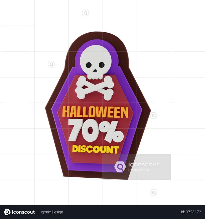 Halloween Discount  3D Sticker