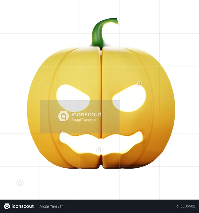 Citrouille en colère d'Halloween  3D Icon