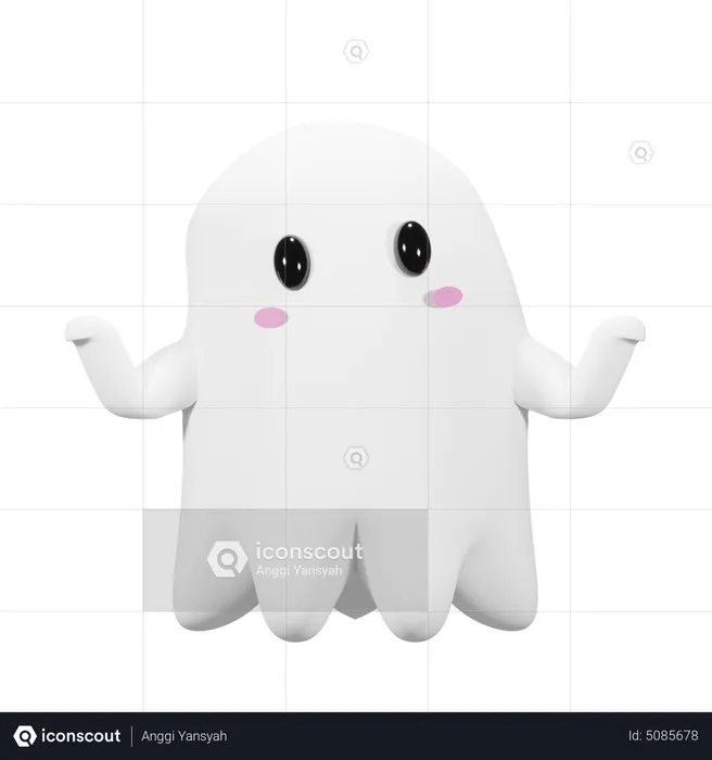 Fantasma de halloween apontando  3D Icon