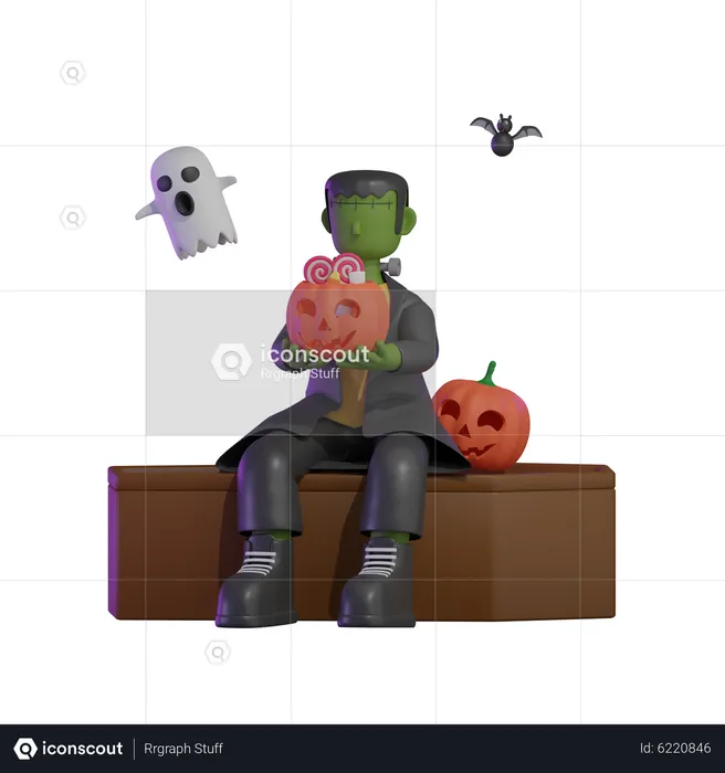 Halloween Frankenstein  3D Icon