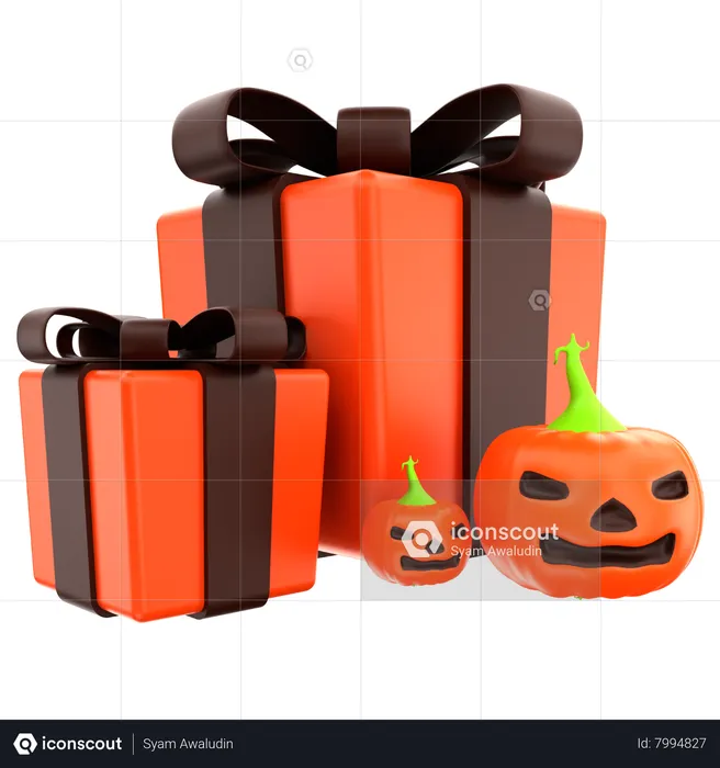 Halloween Gift Box  3D Icon