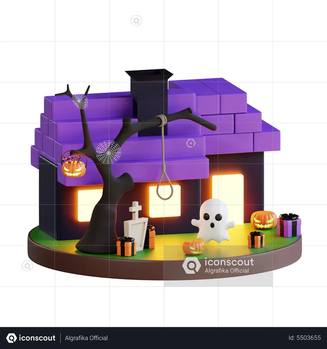 Halloween house  3D Illustration