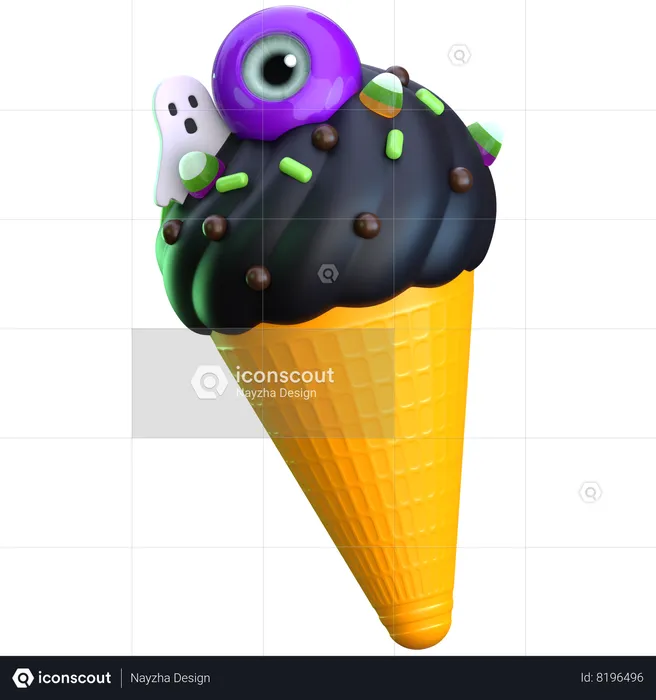 Halloween Ice Cream  3D Icon