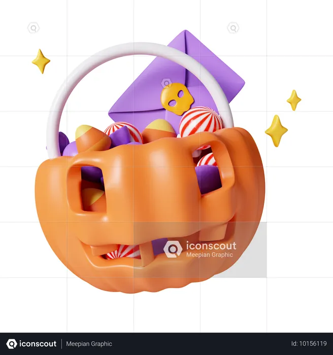 Halloweenkorb  3D Icon