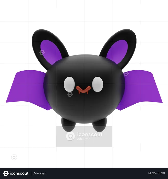 Morcego do dia das bruxas  3D Illustration