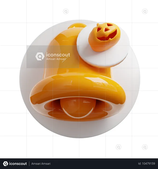 Halloween Notification Bell  3D Icon