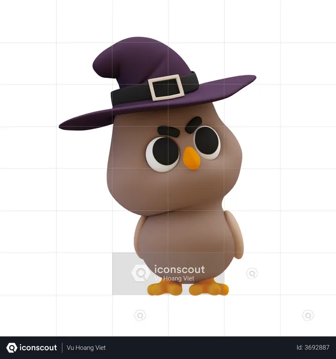 Halloween Owl  3D Illustration