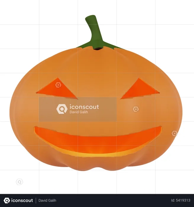 Halloween Pumkin Smile Orange  3D Icon