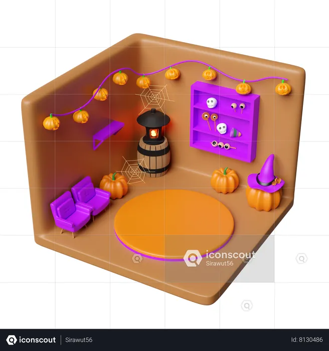 Halloween Room  3D Icon