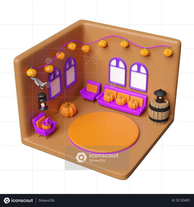 Halloween Room  3D Icon