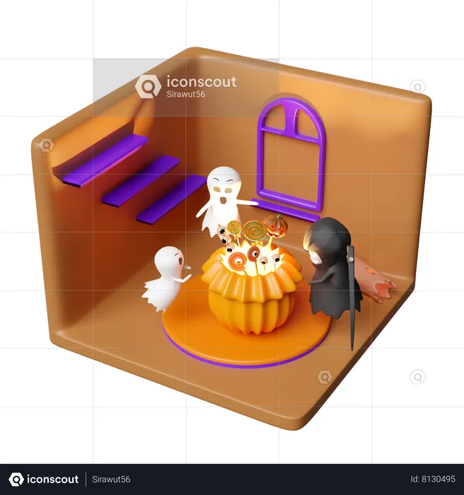 Halloween Room  3D Icon