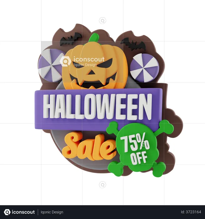 Halloween Sale  3D Illustration