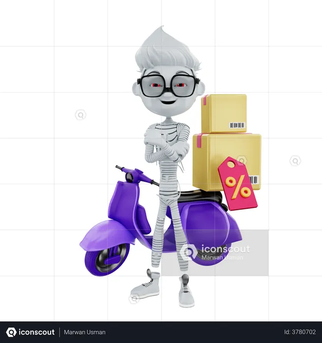 Halloween sale delivery  3D Illustration