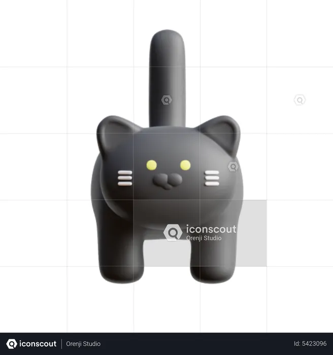 Schwarze Katze für Halloween  3D Icon