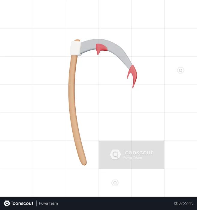 Halloween Scythe  3D Illustration