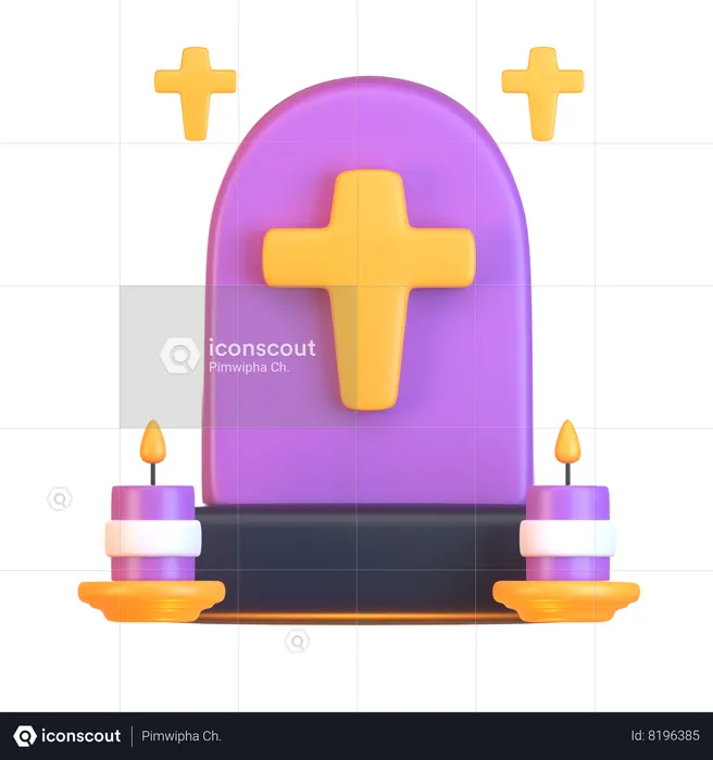 Halloween Tombstone  3D Icon