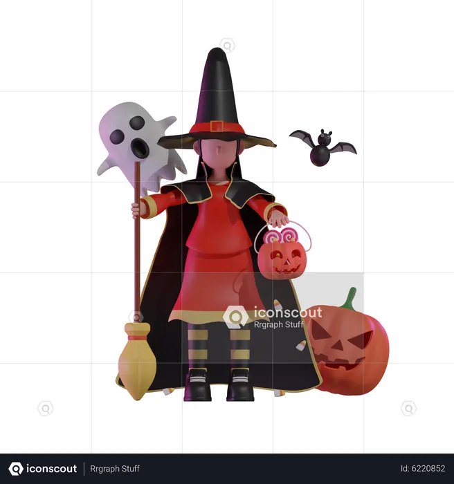Halloween Witch  3D Icon