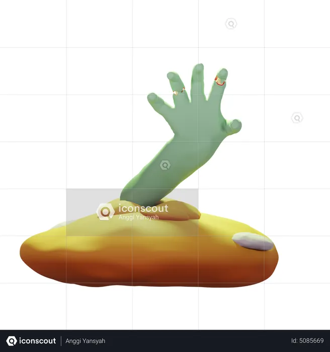 Halloween Zombie Hand  3D Icon