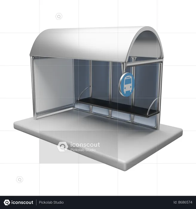Halte Bus  3D Icon